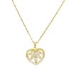 Collana Argento cuore con zirconi - Dorato - COL2699