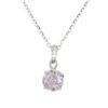 Collana Argento con zircone rosa - Rodiato - COL2701