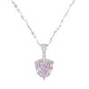Collana Argento con cuore zircone rosa - Rodiato - COL2702