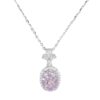 Collana Argento con cuore zircone rosa - Rodiato - COL2703