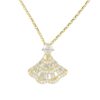 Collana Argento ventaglio con zirconi - Dorato - COL2715