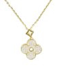 Collana Argento fiore con zirconi - Dorato - COL2728