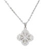 Collana Argento quadrifoglio con zirconi - Rodiato - COL2735