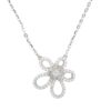 Collana Argento fiore con zirconi - Rodiato - COL2737