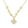 Collana Argento fiore con zirconi - Dorato - COL2744
