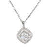 Collana Argento rombo con zirconi - Rodiato - COL2745