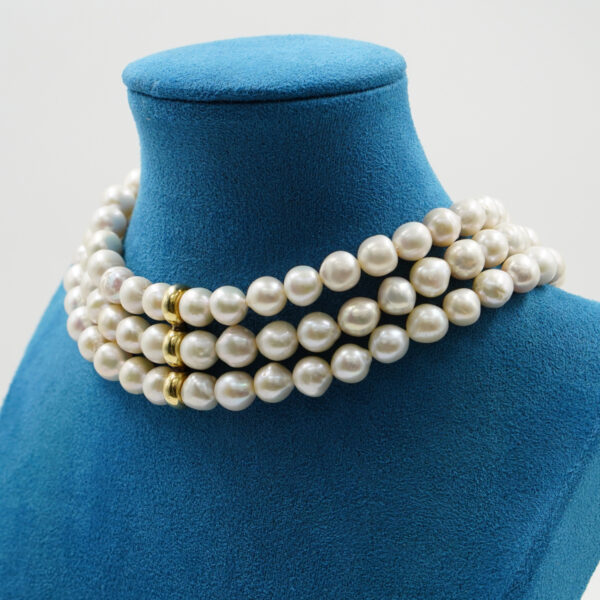 Collana in perle, chiusura argento dorato - COL2751