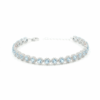 Bracciale argento con zirconi azzurri e bianchi Rodiato