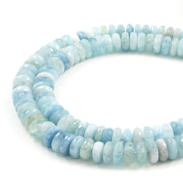 Acquamarina fili rondelle sfaccettate 10x5mm - ACQ210