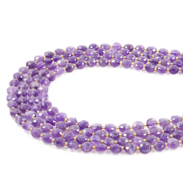 Ametista fili monete sfaccettate 8mm - AME850