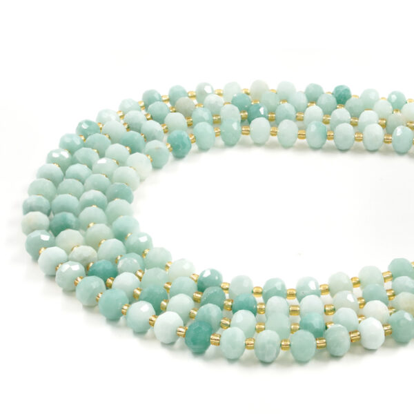 Amazzonite fili rondelle sfaccettate 6x8mm - AMZ158