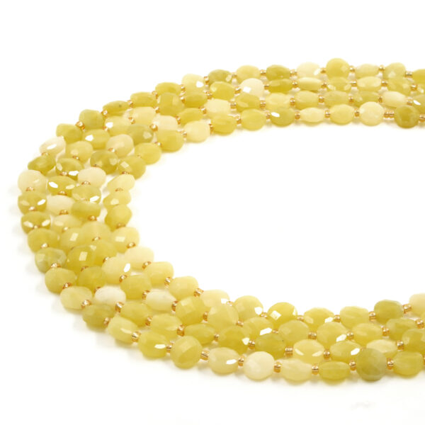 Giada fili monete sfaccettate 6mm - JAD12