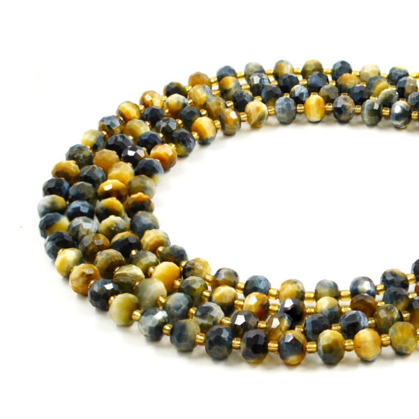 Occhio di tigre fili rondelle sfaccettate 8x6mm - TE091