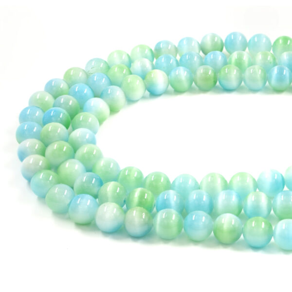 Occhio di Gatto Azzurro-Verde filo tondo 6mm a 10mm