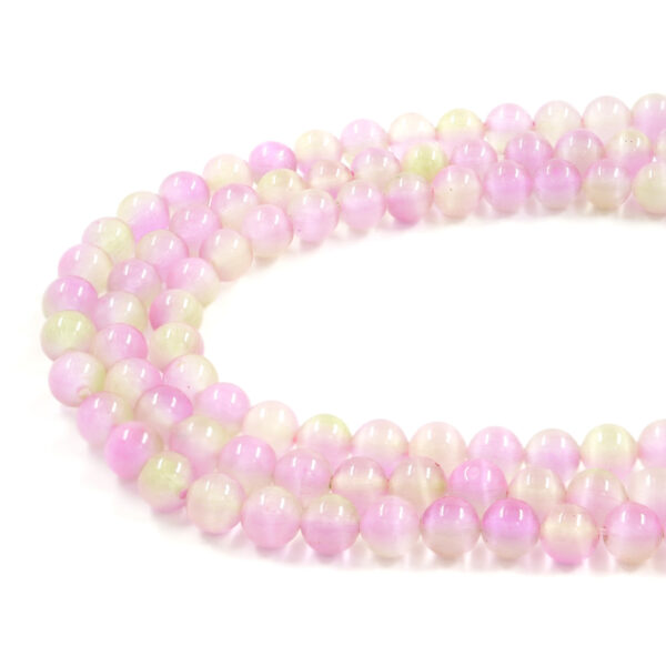 Occhio di Gatto Rosa-Giallo filo tondo 6mm a 10mm