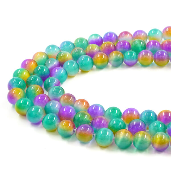 Occhio di Gatto Verde-Viola filo tondo 6mm a 10mm