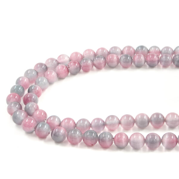 Occhio di Gatto Rosa-Grigio filo tondo 6mm a 10mm