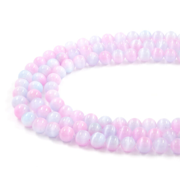 Occhio di Gatto Grigio-Rosa filo tondo 6mm a 10mm