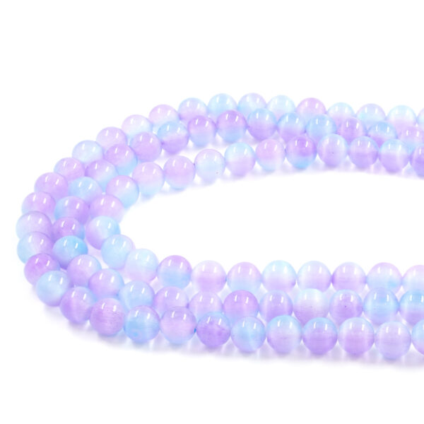 Occhio di Gatto Azzurro-Viola filo tondo 6mm a 10mm