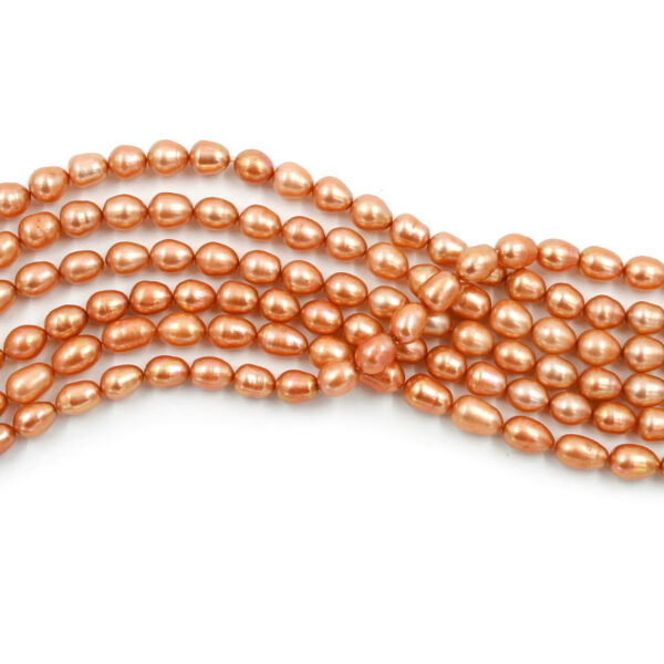 Perle Acqua Dolce fili riso 6-7mm &ndash; Bronzo - FWP4219