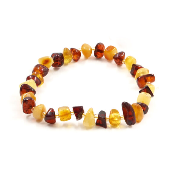 Bracciale Elastico ambra baltica sassi 5-6mm - AMB360