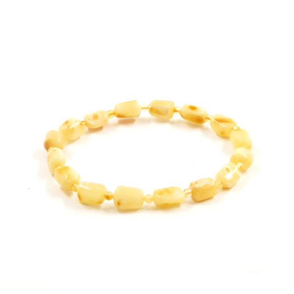 Bracciale Elastico ambra baltica gialla sassi 5-6mm - AMB364