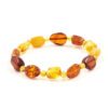 Bracciale Elastico ambra baltica sassi 5-6mm - AMB365
