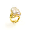 Anello Argento con perla barocca – Dorato - AN910