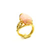 Anello Argento con corallo rosa – Dorato - AN913