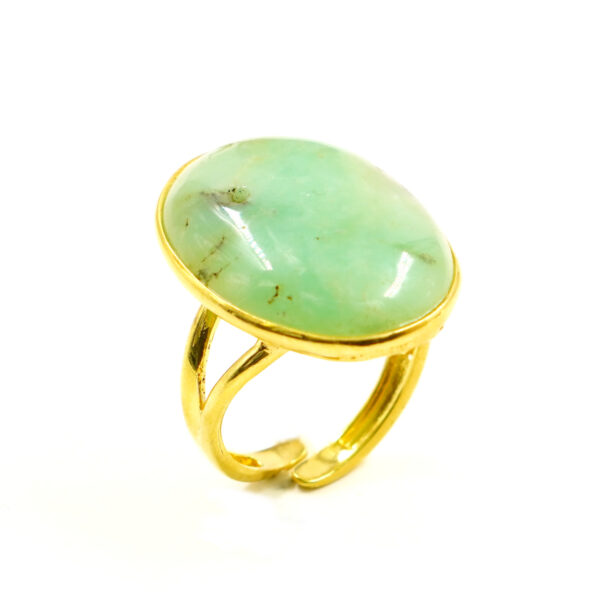 Anello Argento con Crisoprasio – Dorato - AN917