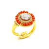 Anello Argento corallo, cammeo - Dorato - AN927
