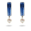 Orecchini Argento cianite, perla - Rodiato - AOR1029