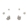 Set Orecchini Argento farfalla con zirconi Rodiato - AOR1042