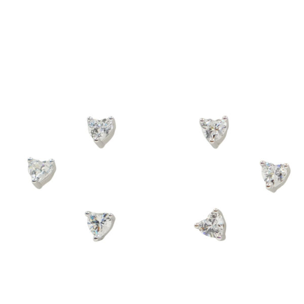 Set Orecchini Argento zirconi cuore Rodiato - AOR1044