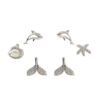 Set Orecchini Argento delfino, coda con zirconi Rodiato - AOR1046