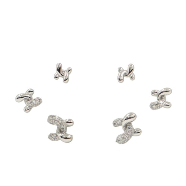 Set Orecchini Argento maglie con zirconi Rodiato - AOR1050