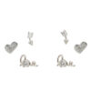 Set Orecchini Argento cuore, freccia con zirconi Rodiato