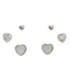 Set Orecchini Argento cuori con zirconi Rodiato