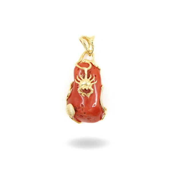 Pendente Argento corallo tema mare - Dorato - ARG894