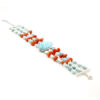 Bracciale larimar, corallo, chiusura argento - BRA2439