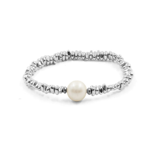 Bracciale Elastico ematite ros&egrave;, perla - BRA2450