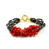 Bracciale spinello, corallo, chiusura argento - BRA2452