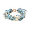 Bracciale acquamarina, perla, chiusura argento - BRA2456