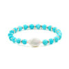 Bracciale Elastico giada azzurra, perla - BRA2467
