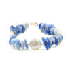 Bracciale Cianite, perla, chiusura argento - BRA2471