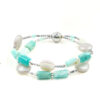 Bracciale Elastico ematite, amazzonite, perla - BRA2477