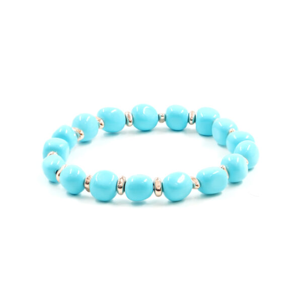 Bracciale Elastico Pasta Turchese, Ematite - BRA2489