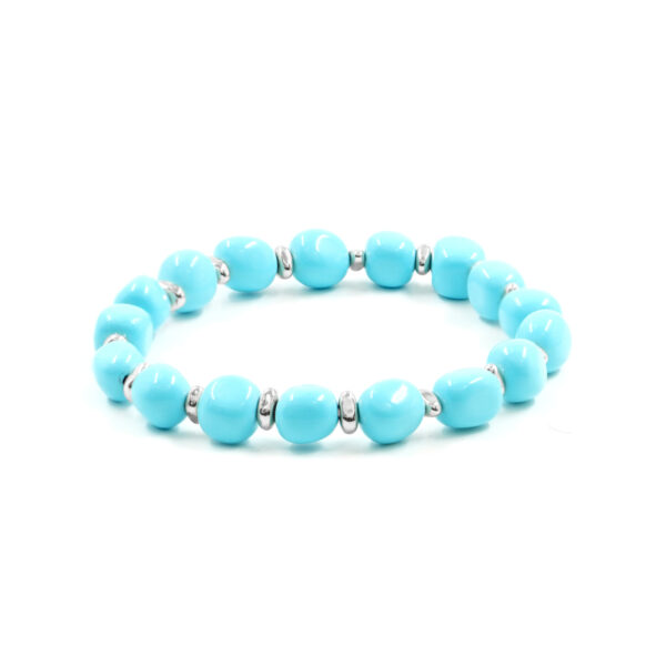 Bracciale Elastico Pasta Turchese, Ematite - BRA2490