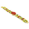 Bracciale giada, corallo, chiusura argento - BRA2517