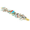 Bracciale larimar, corallo, chiusura argento - BRA2518